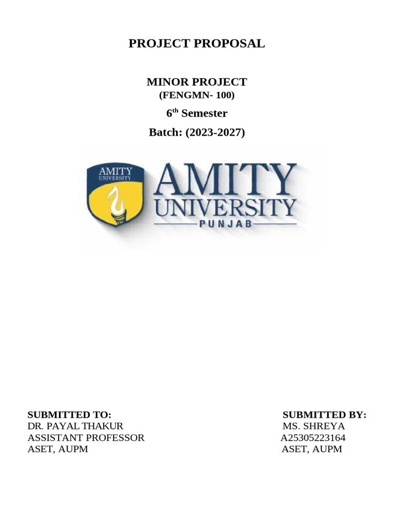 Project Proposal Shreya 164 | PDF | Analytics | Machine Learning