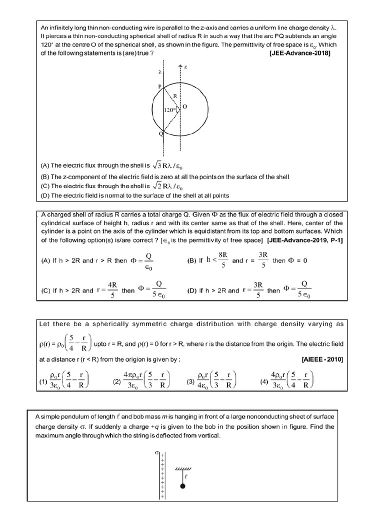Gauss Law Questions | PDF