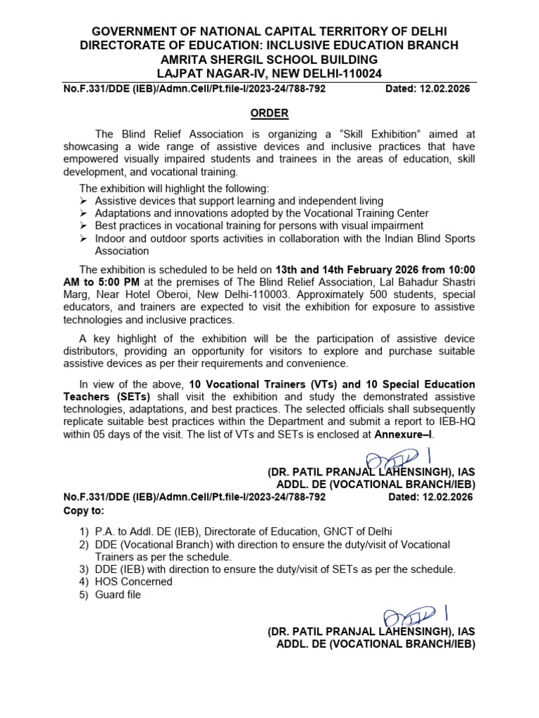 Order VT 12 Circular | PDF | Disability | Intelligence