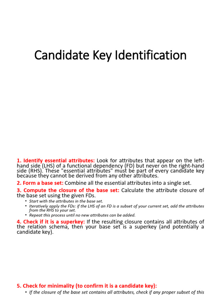 Candiate Key Identification Updated | PDF | Data Model