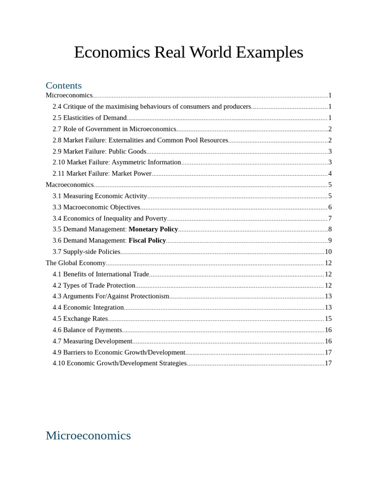 Economics Real World Examples | PDF | Fiscal Policy | Government Budget ...