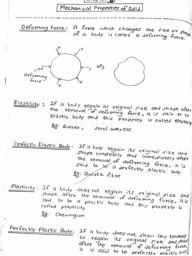 Mech Prop Solid 11th Notes | PDF