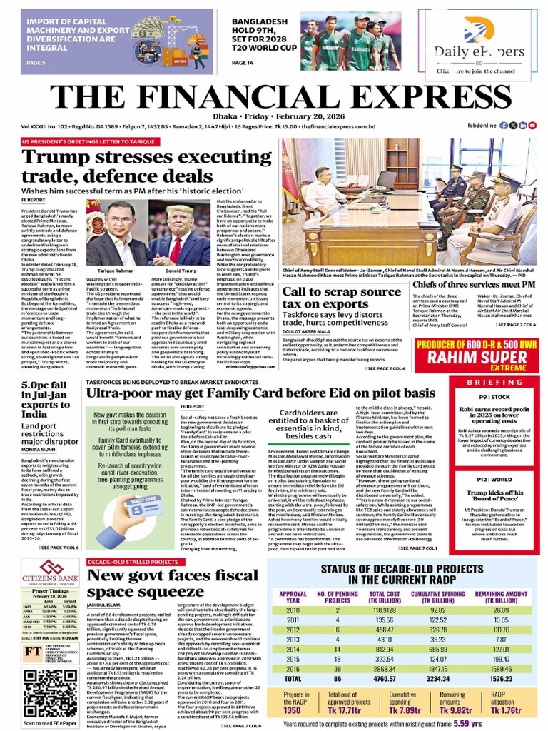 Financial Express 20-02-2026 Daily - Epapers - BD | PDF