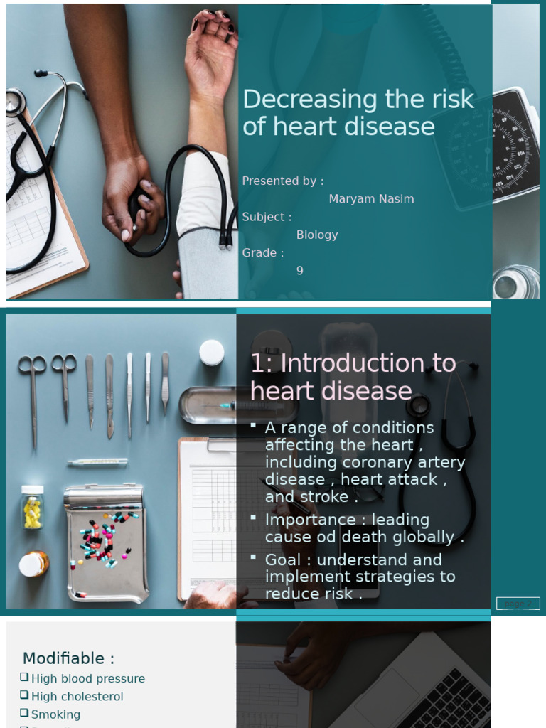 Decreasing The Risk of Heart Disease | PDF | Cardiovascular Diseases ...