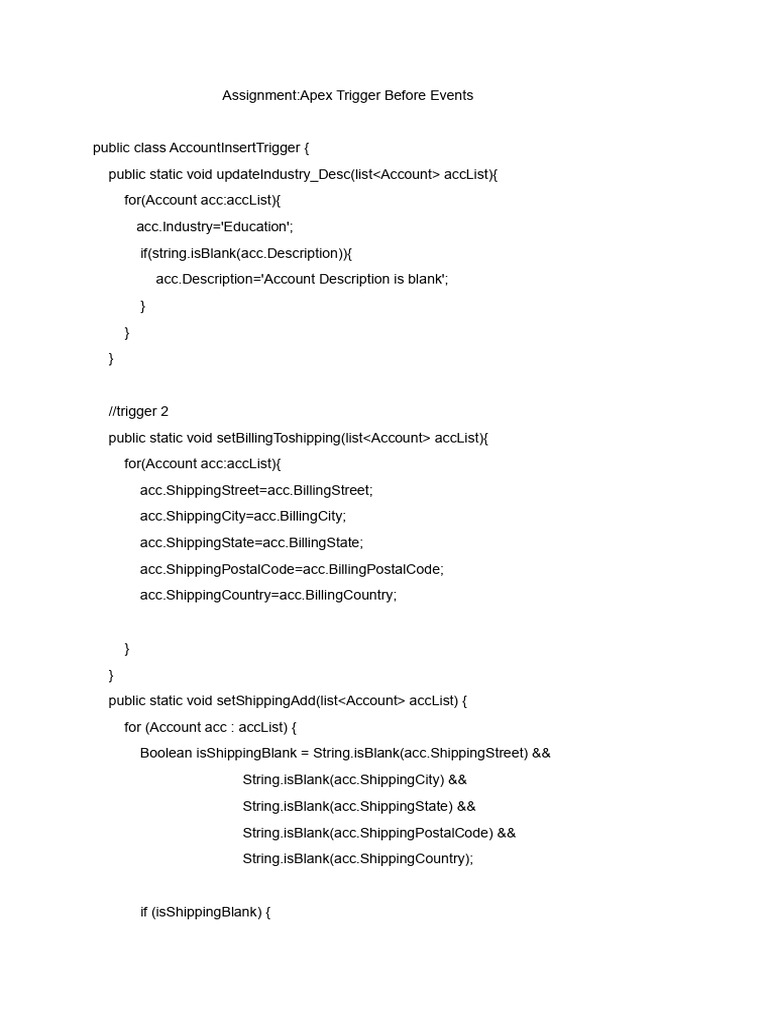 Apex Trigger Before Events | PDF