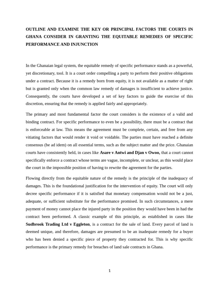 Outline and Examine The Key or Principal Factors The Courts in Ghana ...