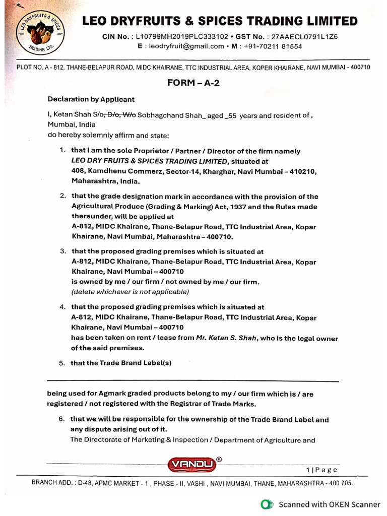A2 Form | PDF