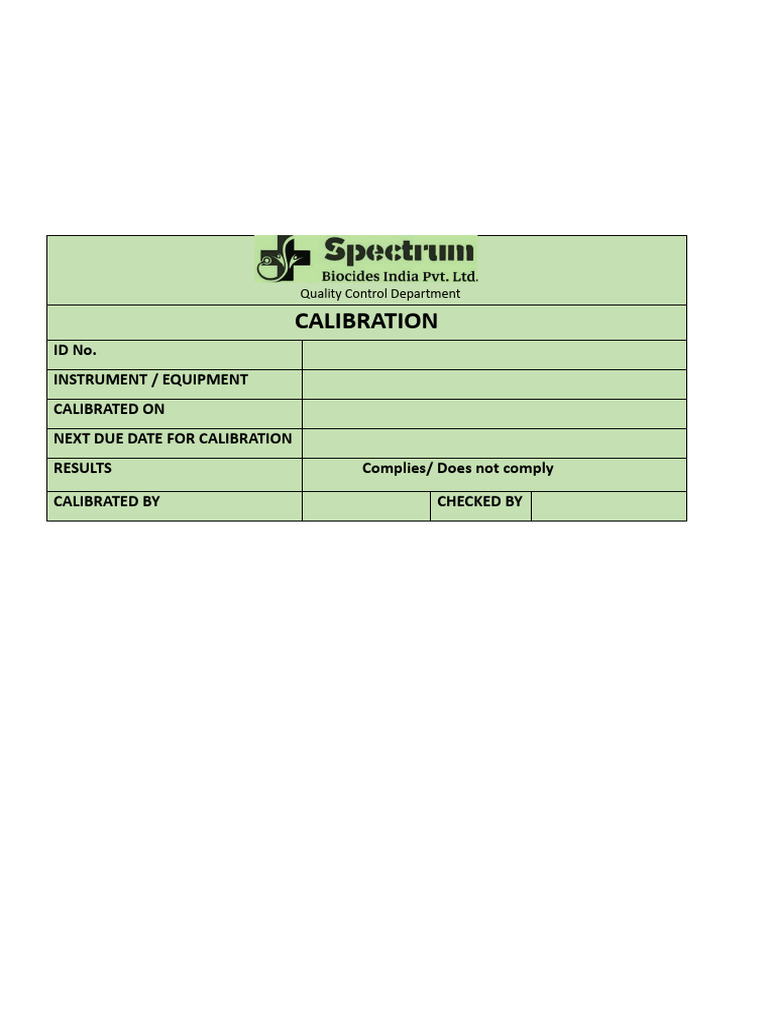 Calibration Tag | PDF