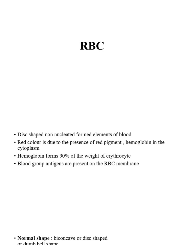 RBC 1 | PDF | Red Blood Cell | Blood