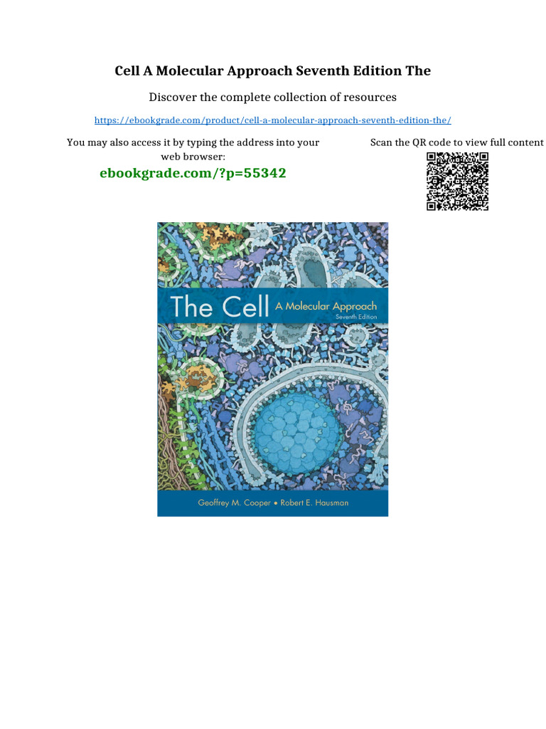 Cell A Molecular Approach Seventh Edition The Online Version | PDF ...