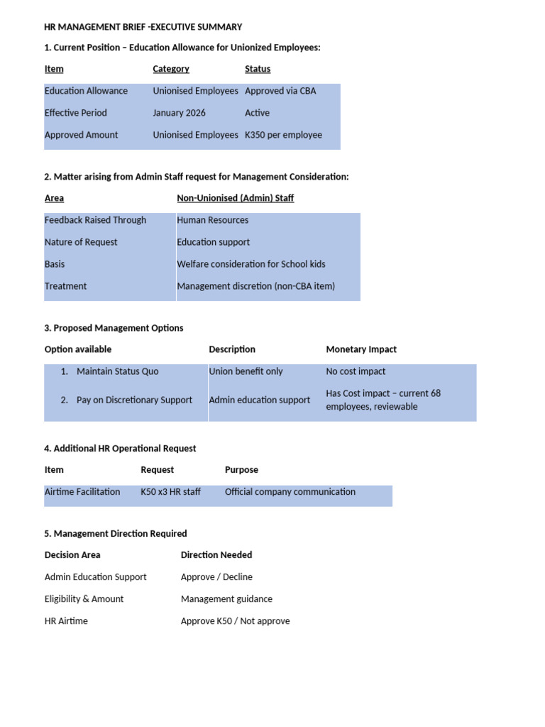 HR Management Brief | PDF