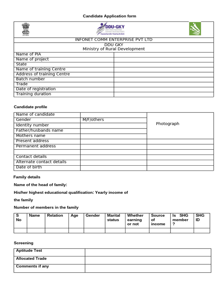 Candidate Application Form | PDF