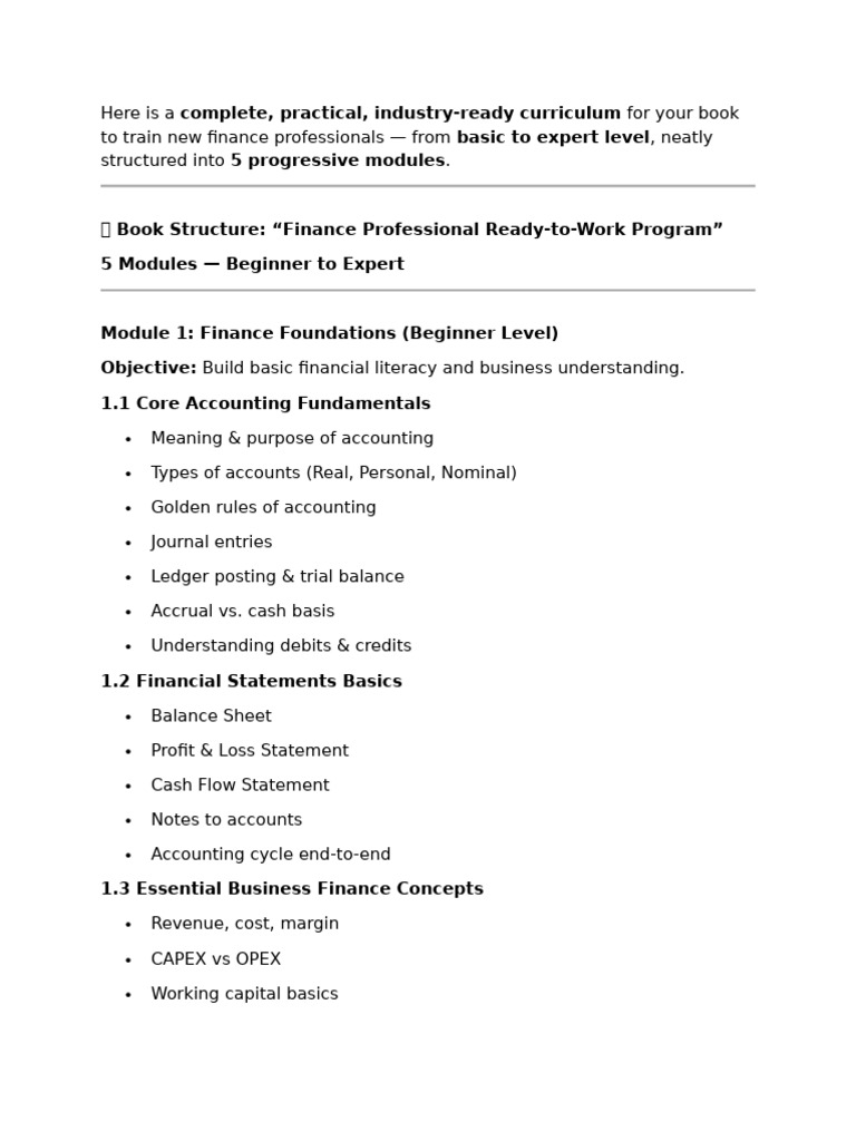 Finance Professional Ready-To-Work | PDF | Valuation (Finance) | Debits ...
