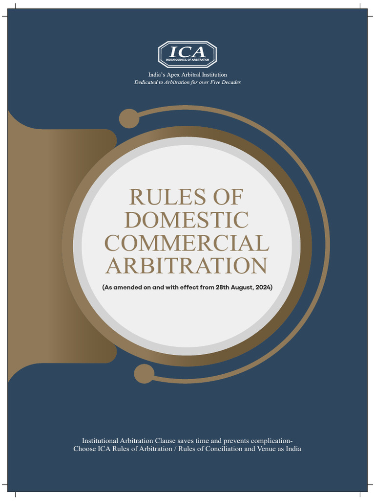 Rules of Domestic-28.08.2024 | PDF | Arbitral Tribunal | Arbitration