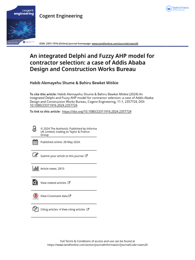 An Integrated Delphi and Fuzzy AHP Model For Contractor Selection A ...