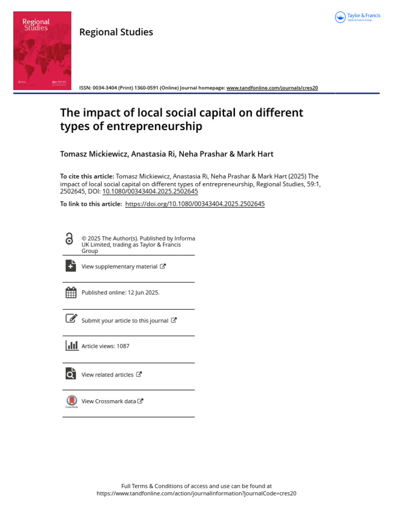 6 The Impact of Local Social Capital On Different Types of ...