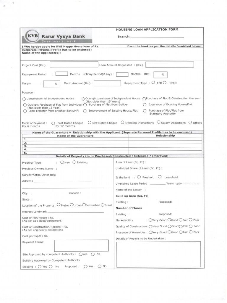 KVB Application Form | PDF