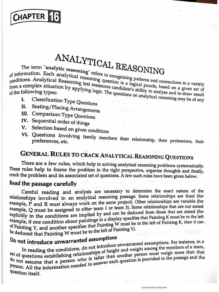 Analytical Reasoning | PDF
