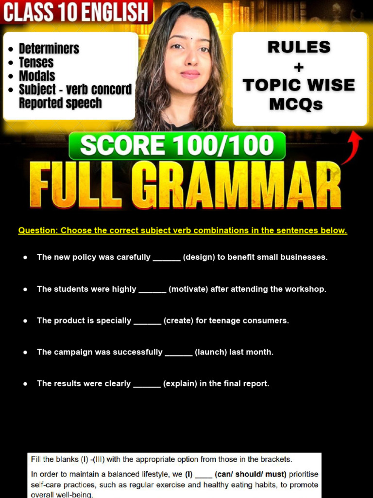 CLASS 10 COMPLETE ENGLISH GRAMMAR - Just Questions | PDF | Linguistics ...