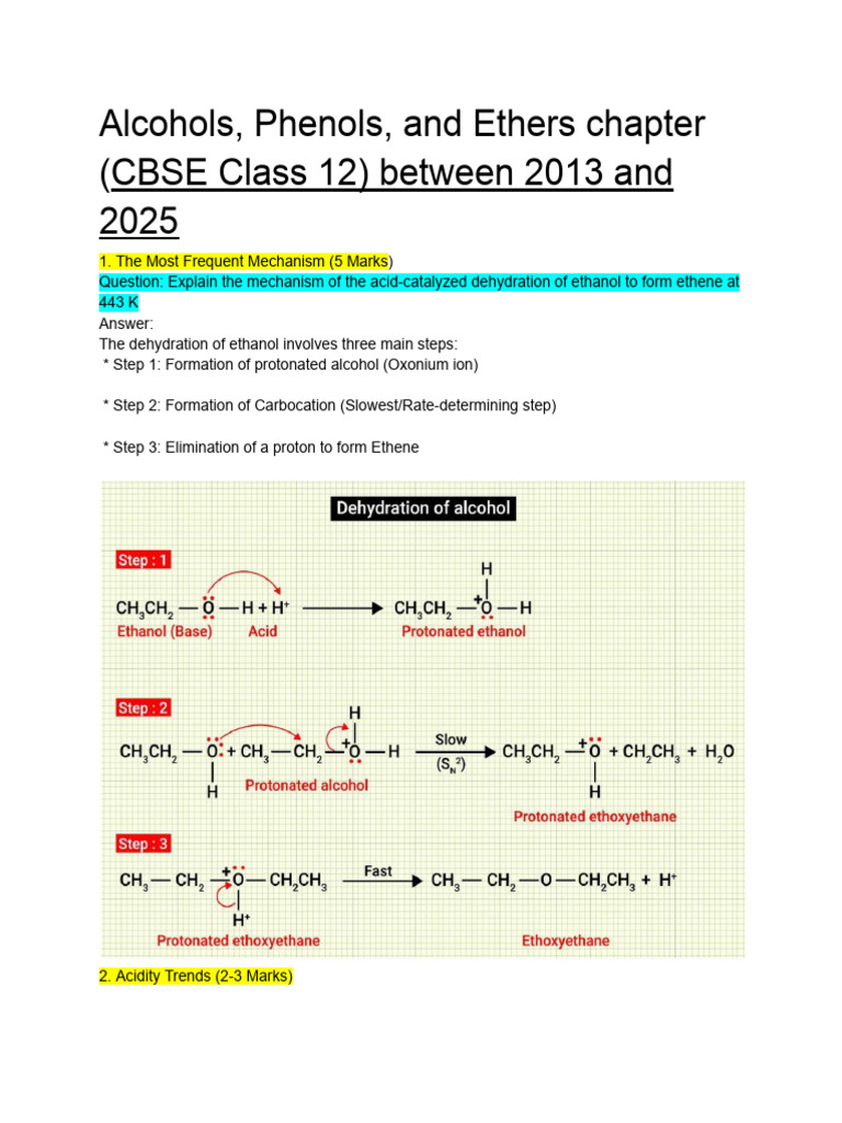 Alcohols Phenol and Ether | PDF