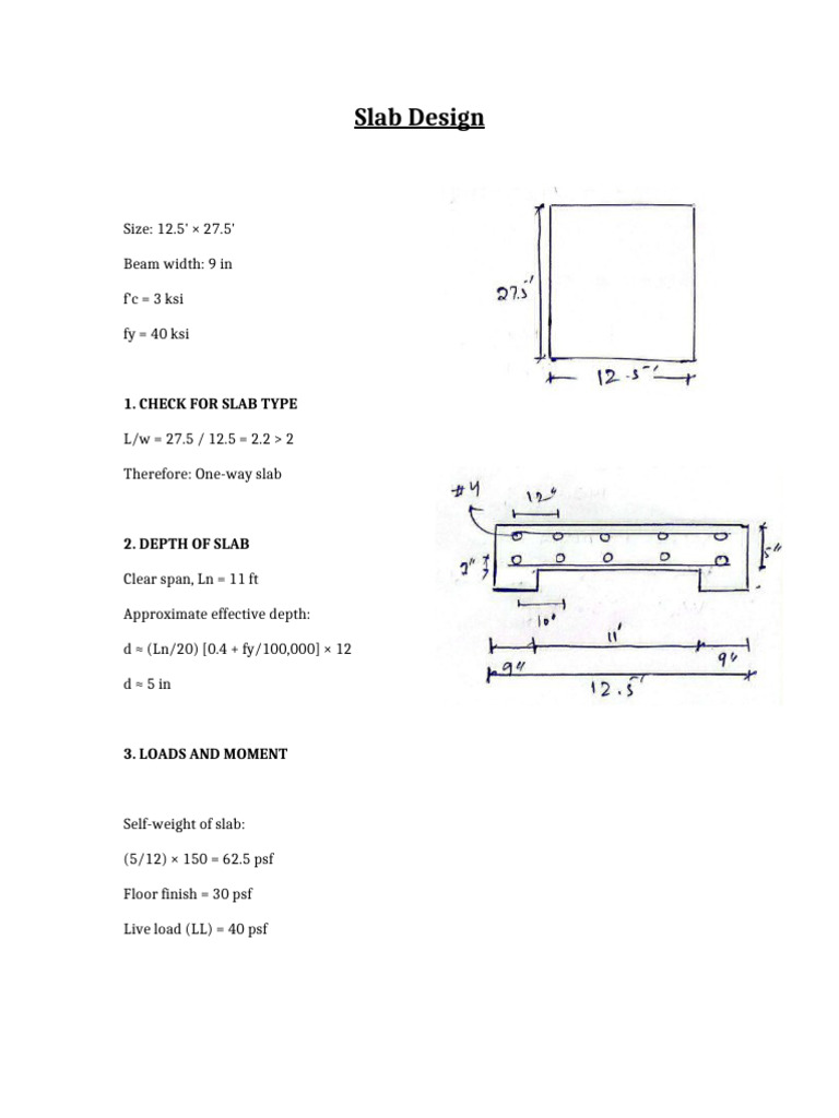 Slab Design Typed | PDF