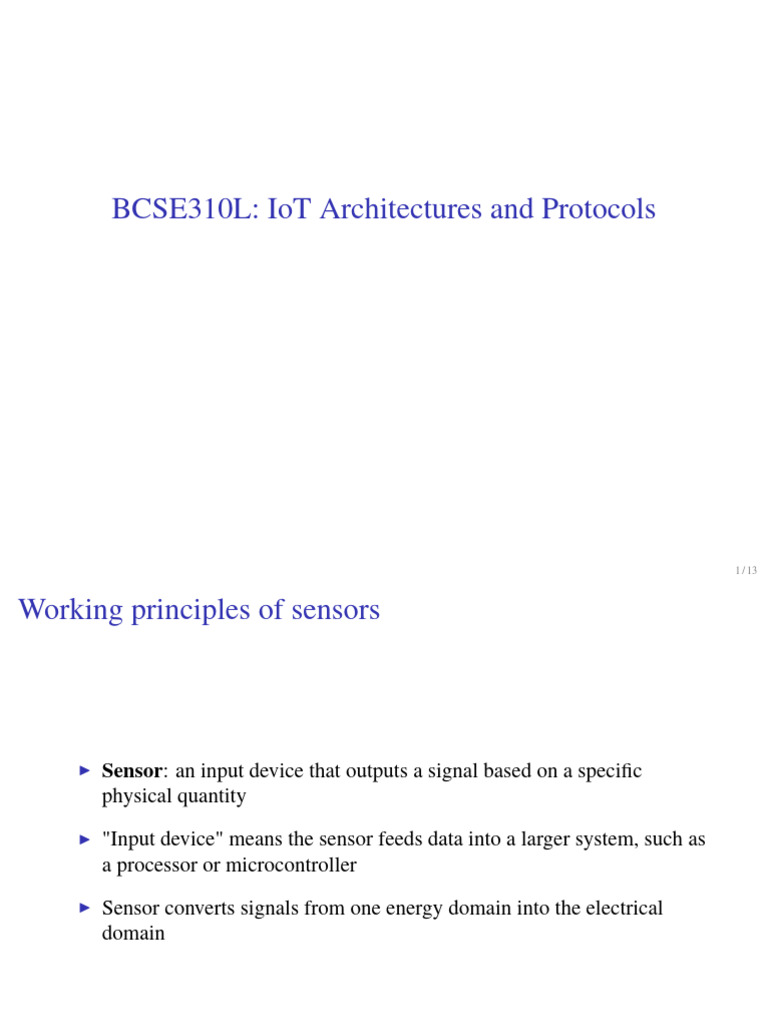 WINSEM2025-26 VL BCSE310L 00100 TH 2026-02-20 Module 1 | PDF | Sensor ...
