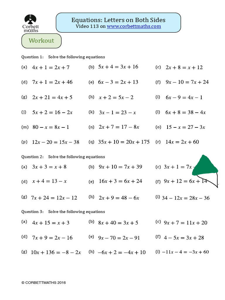Equations Letters Both Sides PDF | PDF