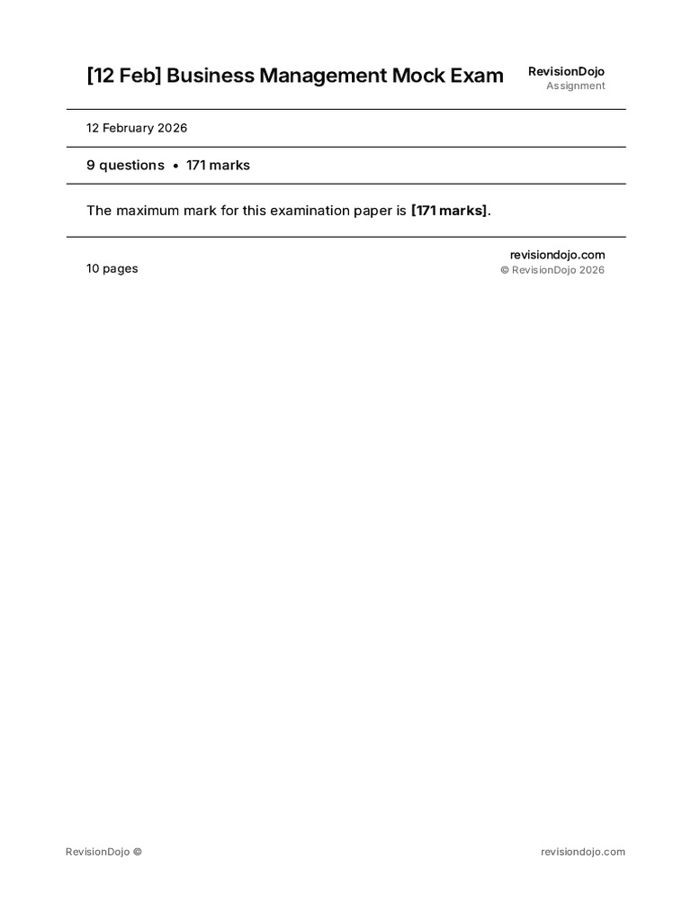 (12 Feb) Business Management Mock Exam | PDF | Marketing | Digital ...