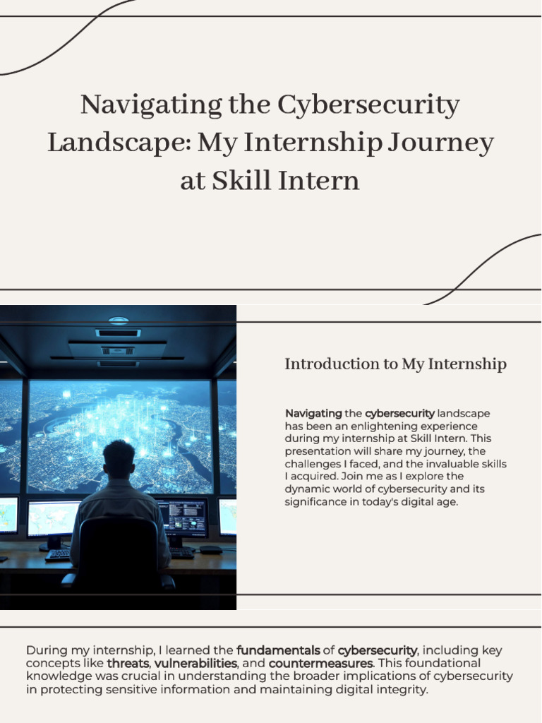 Slidesgo Navigating The Cybersecurity Landscape My Internship Journey ...