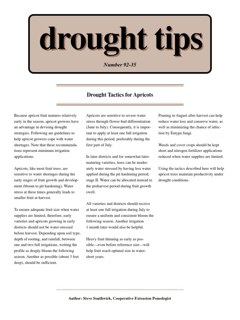 Drought Strategies for Apricot Growers | PDF | Drought | Natural ...