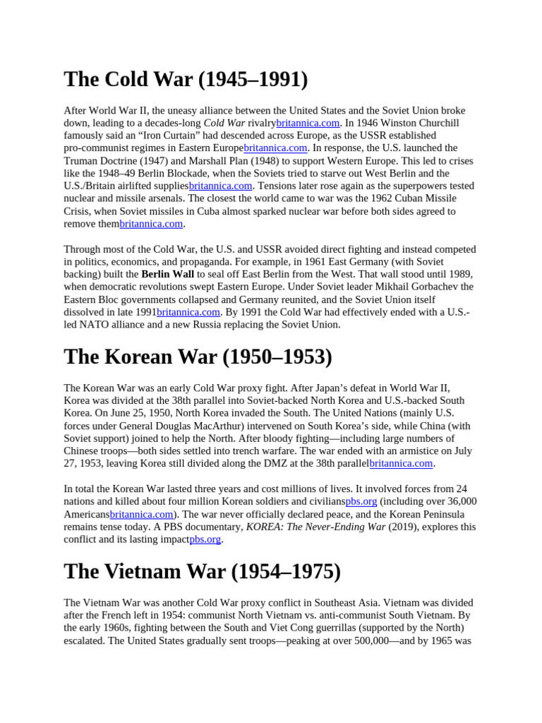 The Cold War Correct PDF | PDF | Cold War | Iraq War