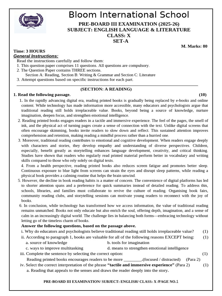 PB III Set A (English) | PDF | Cognition | Cognitive Science