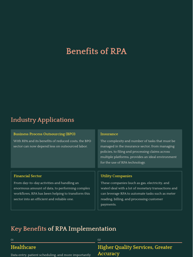 1.3 - Benefits of RPA, Application Areas of RPA | PDF | Information ...