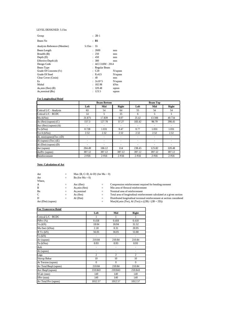 2B Design Calculations | PDF | Bending | Building Engineering
