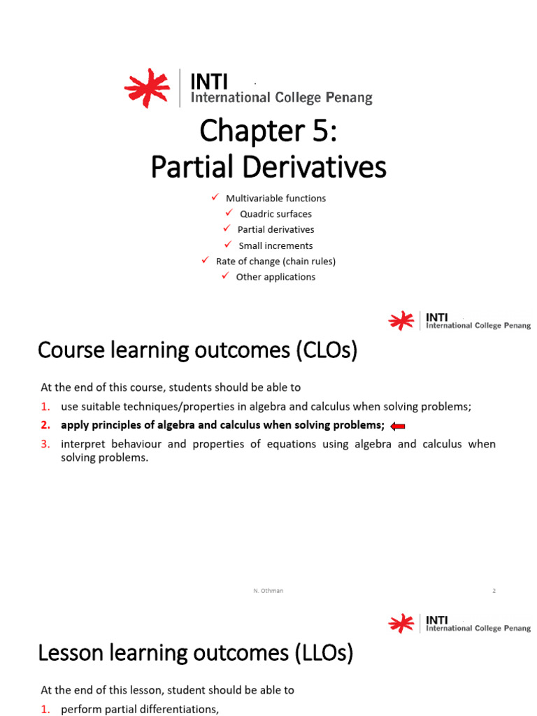 Chapter 5 - Partial Derivatives - v2 | PDF | Derivative | Function ...