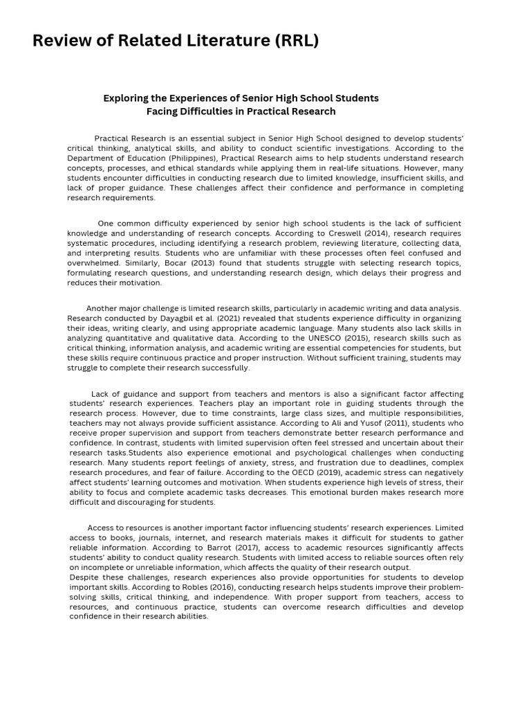 Exploring The Experiences of Senior High School Students Facing ...