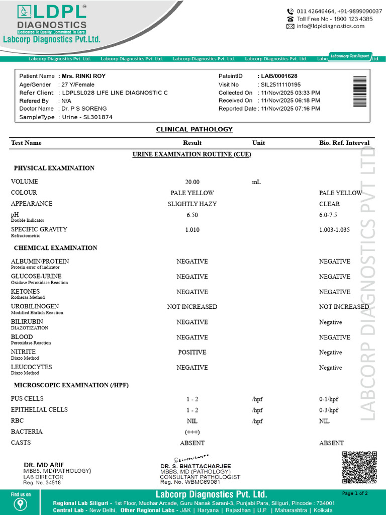 LabReport 1762948498782 | PDF | Urine | Clinical Medicine