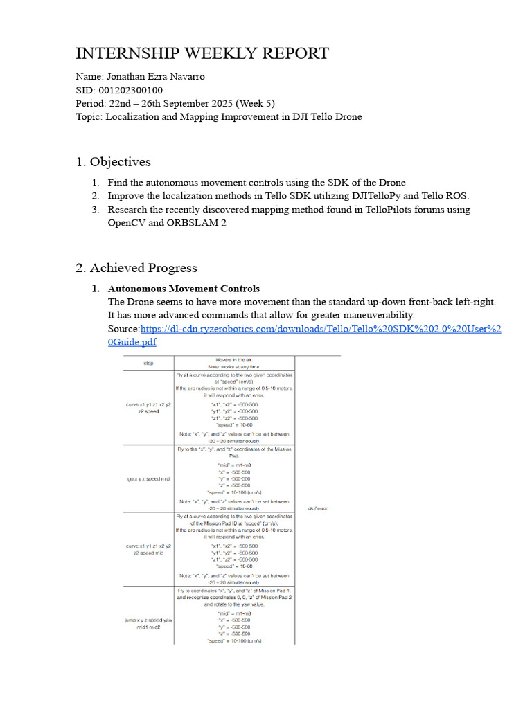 Internship Weekly Report 5 | PDF