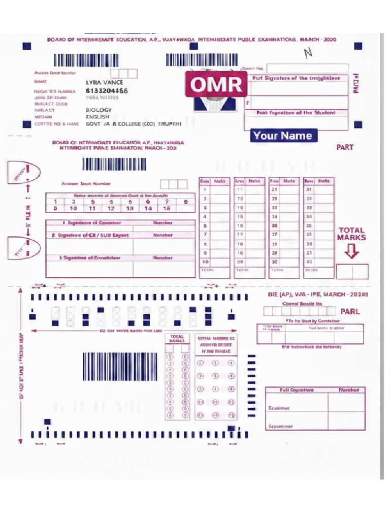 OMR Instructions | PDF