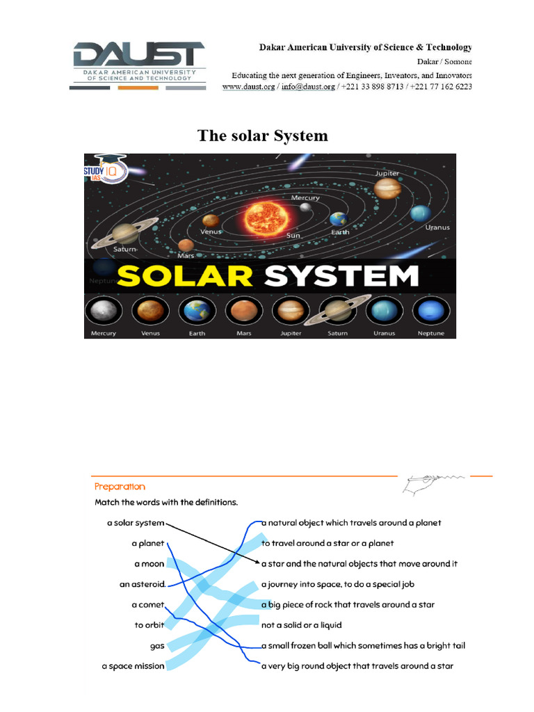 Reading Practice - The Solar System Worksheet Correction | PDF