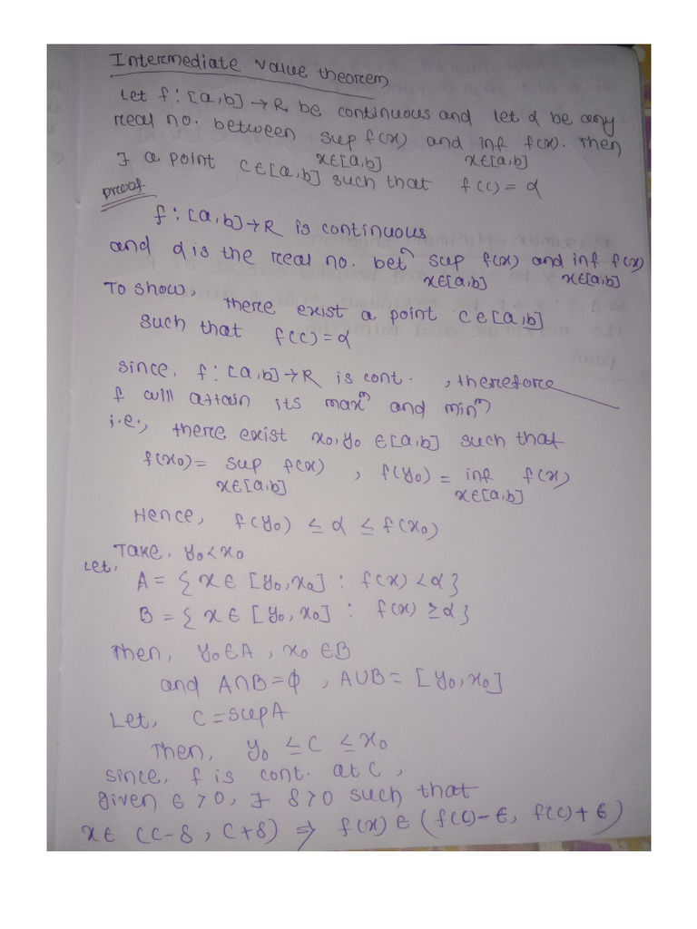 Intermediate Value Theorem | PDF