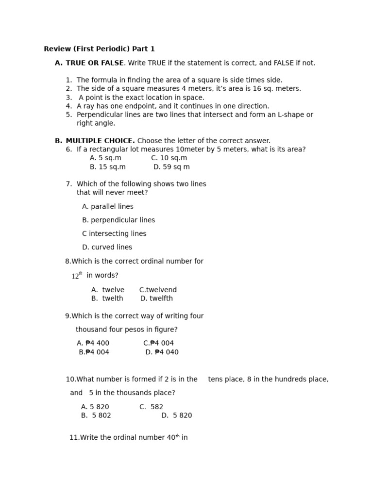 Math Reviewer First PT | PDF