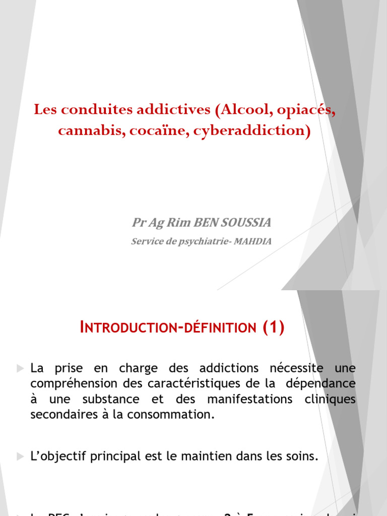 Les Conduites Addictives | PDF | Morphine | Alcoolisme