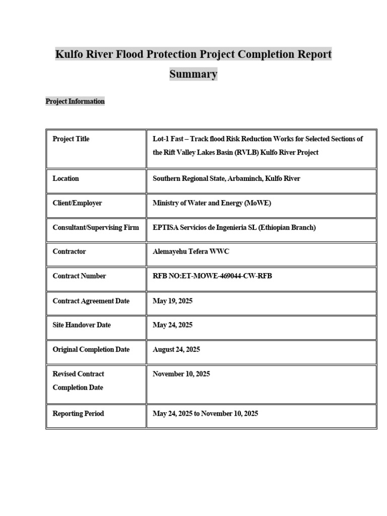 Project Completion Summary Report | PDF | Levee | Waste Management