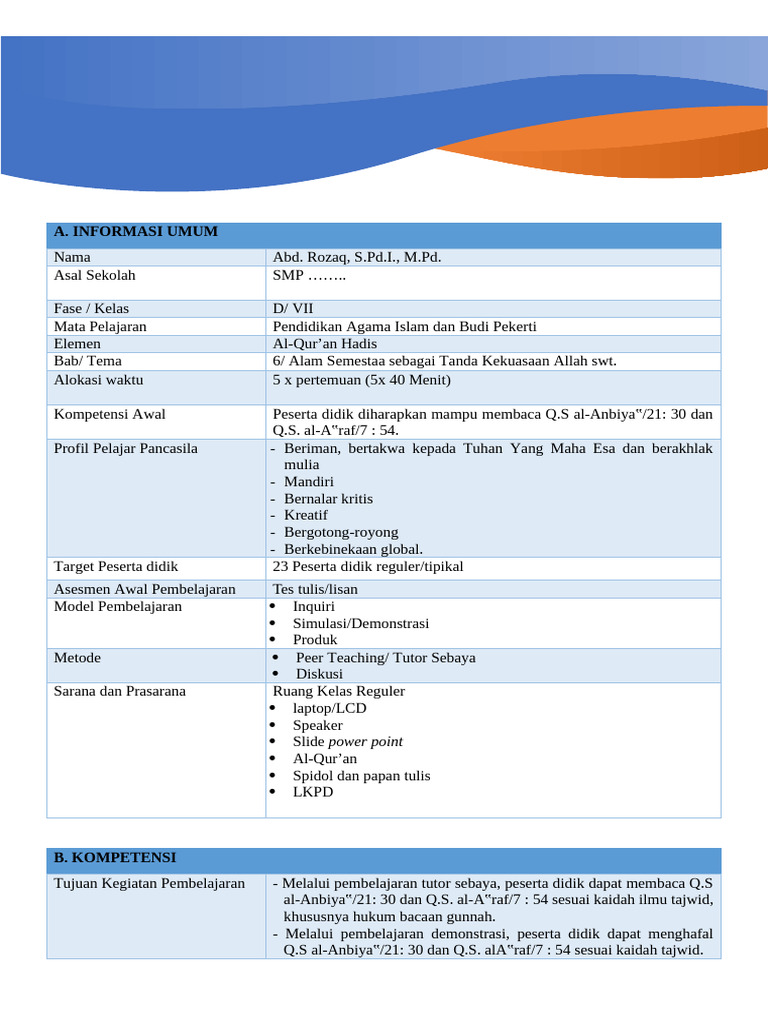 Tamplate MODUL | PDF