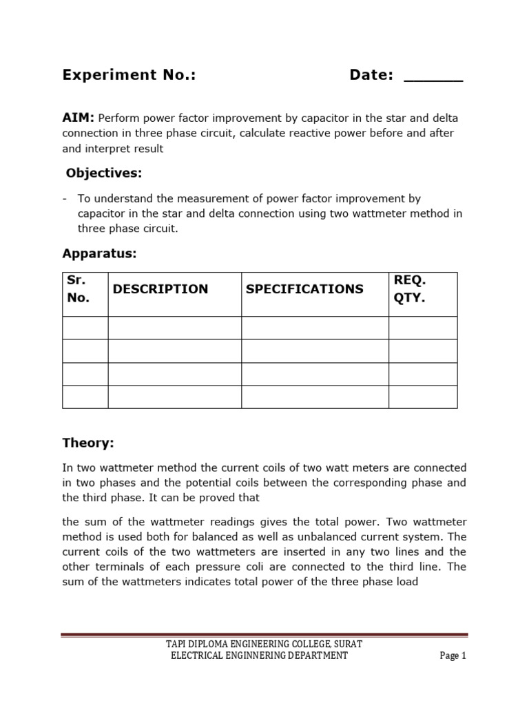 4.improve PF in 3 Phase | PDF | Ac Power | Capacitor
