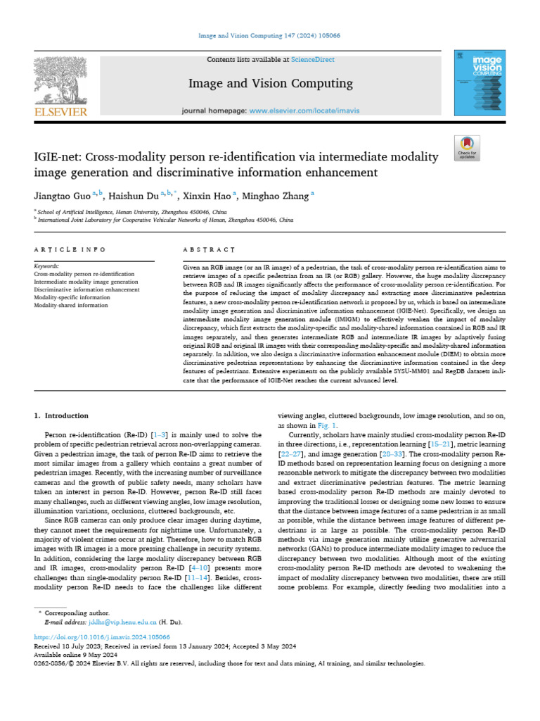IGIE Net Cross Modality Person Re Identification Via Inter 2024 Image ...