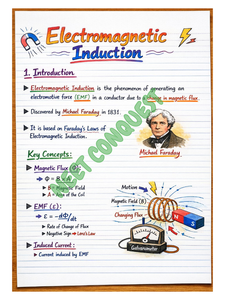 Electromagnetic Induction Handwritten Notes ?? | PDF