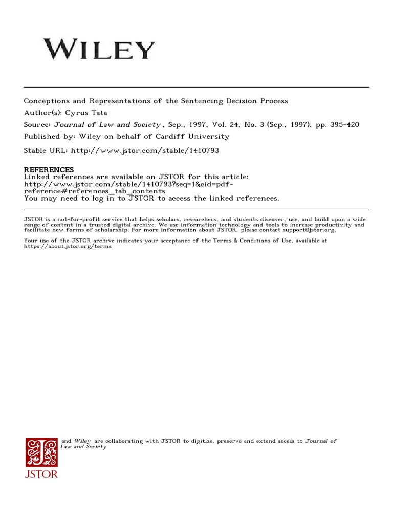 Conceptions and Representations of The Sentencing Decision Process ...