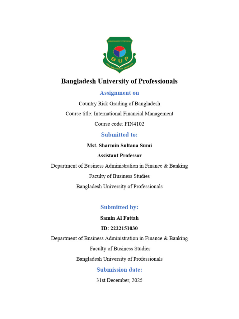 IFM Country Risk Grading of Bangladesh | PDF | Government Budget ...